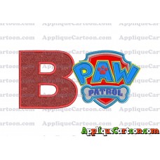 Logo Paw Patrol Applique 04 Embroidery Design With Alphabet B