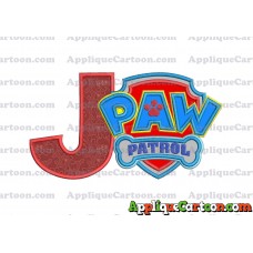 Logo Paw Patrol Applique 04 Embroidery Design With Alphabet J