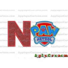 Logo Paw Patrol Applique 04 Embroidery Design With Alphabet N