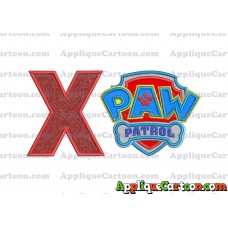 Logo Paw Patrol Applique 04 Embroidery Design With Alphabet X