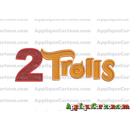Logo Poppy Trolls Machine Applique Design Birthday Number 2