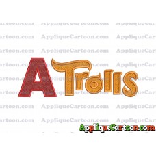 Logo Poppy Trolls Machine Applique Design With Alphabet A