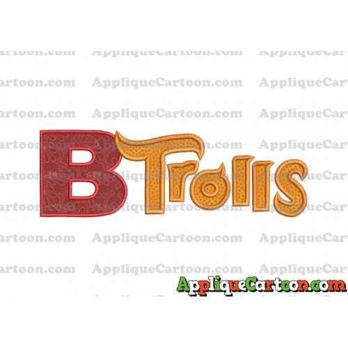 Logo Poppy Trolls Machine Applique Design With Alphabet B