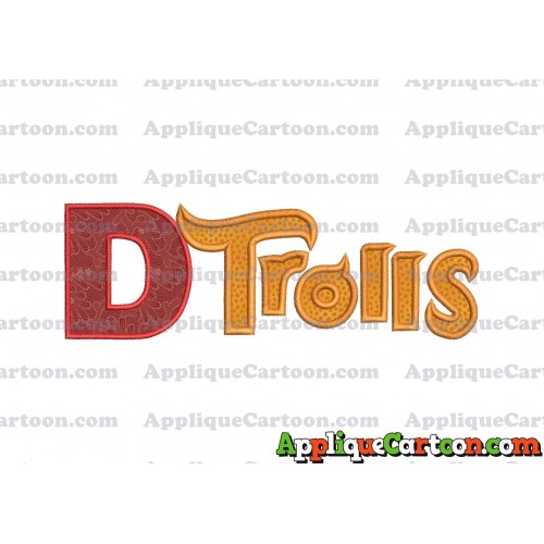 Logo Poppy Trolls Machine Applique Design With Alphabet D