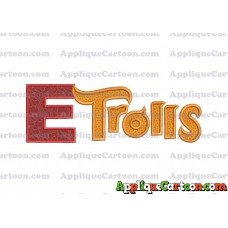 Logo Poppy Trolls Machine Applique Design With Alphabet E