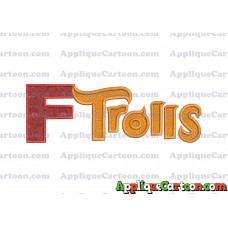 Logo Poppy Trolls Machine Applique Design With Alphabet F