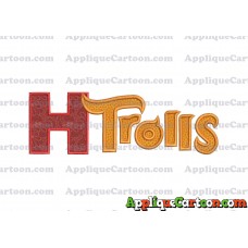 Logo Poppy Trolls Machine Applique Design With Alphabet H