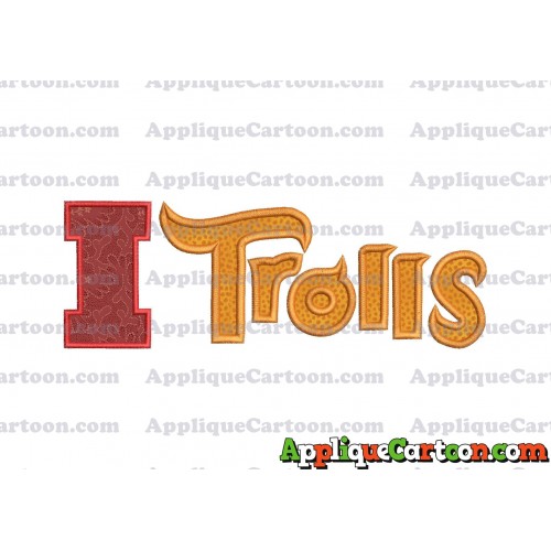 Logo Poppy Trolls Machine Applique Design With Alphabet I