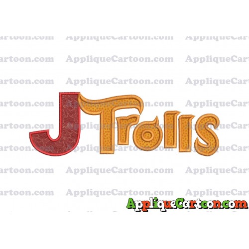 Logo Poppy Trolls Machine Applique Design With Alphabet J