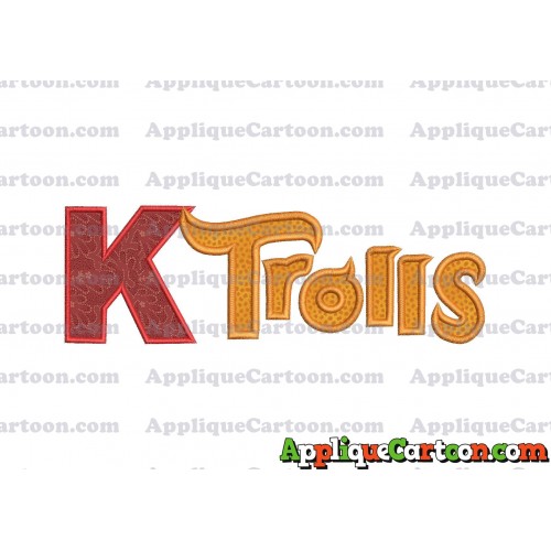 Logo Poppy Trolls Machine Applique Design With Alphabet K