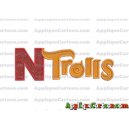 Logo Poppy Trolls Machine Applique Design With Alphabet N