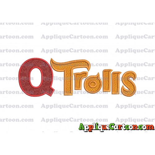 Logo Poppy Trolls Machine Applique Design With Alphabet Q