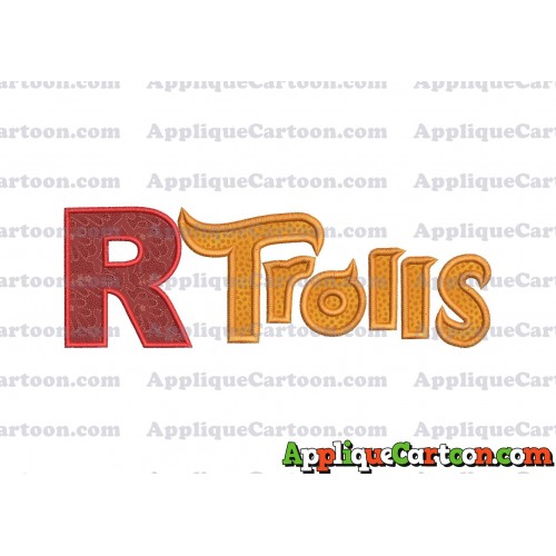 Logo Poppy Trolls Machine Applique Design With Alphabet R