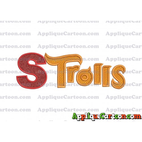 Logo Poppy Trolls Machine Applique Design With Alphabet S