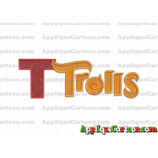 Logo Poppy Trolls Machine Applique Design With Alphabet T