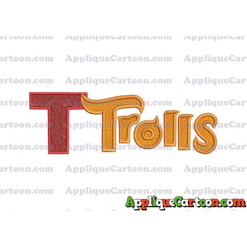 Logo Poppy Trolls Machine Applique Design With Alphabet T