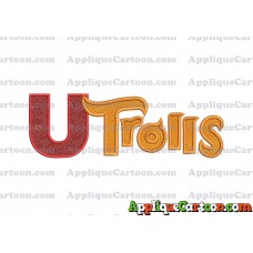 Logo Poppy Trolls Machine Applique Design With Alphabet U
