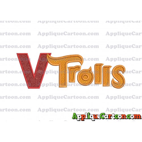 Logo Poppy Trolls Machine Applique Design With Alphabet V