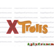 Logo Poppy Trolls Machine Applique Design With Alphabet X