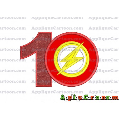 Logo The Flash Applique Embroidery Design Birthday Number 1