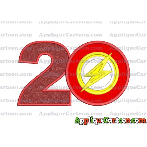 Logo The Flash Applique Embroidery Design Birthday Number 2