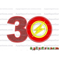 Logo The Flash Applique Embroidery Design Birthday Number 3
