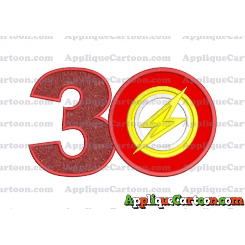 Logo The Flash Applique Embroidery Design Birthday Number 3