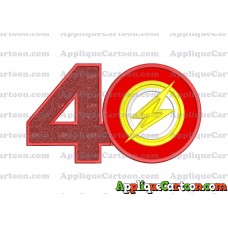 Logo The Flash Applique Embroidery Design Birthday Number 4