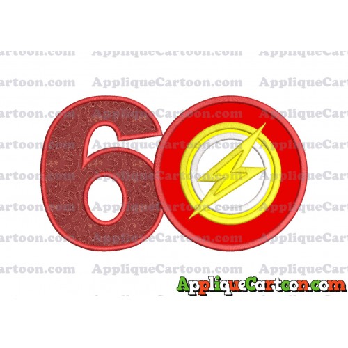 Logo The Flash Applique Embroidery Design Birthday Number 6