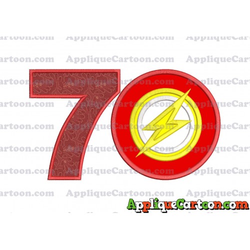 Logo The Flash Applique Embroidery Design Birthday Number 7