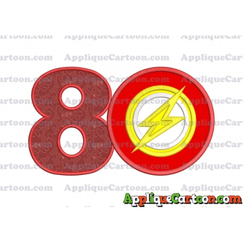 Logo The Flash Applique Embroidery Design Birthday Number 8