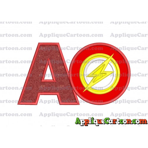 Logo The Flash Applique Embroidery Design With Alphabet A