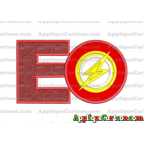 Logo The Flash Applique Embroidery Design With Alphabet E