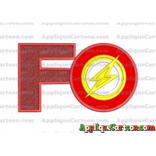 Logo The Flash Applique Embroidery Design With Alphabet F