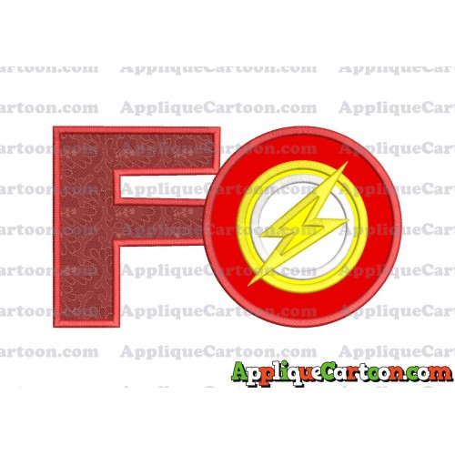 Logo The Flash Applique Embroidery Design With Alphabet F