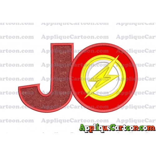 Logo The Flash Applique Embroidery Design With Alphabet J