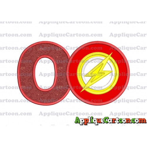 Logo The Flash Applique Embroidery Design With Alphabet O