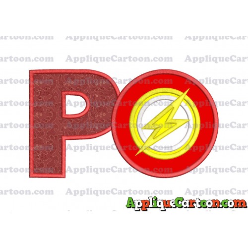 Logo The Flash Applique Embroidery Design With Alphabet P