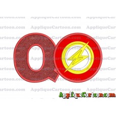 Logo The Flash Applique Embroidery Design With Alphabet Q