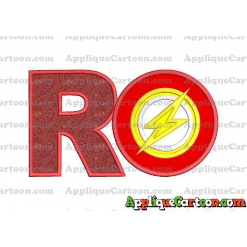 Logo The Flash Applique Embroidery Design With Alphabet R