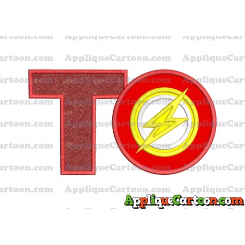 Logo The Flash Applique Embroidery Design With Alphabet T