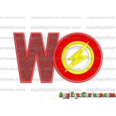 Logo The Flash Applique Embroidery Design With Alphabet W