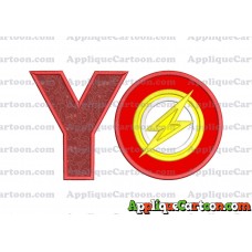 Logo The Flash Applique Embroidery Design With Alphabet Y