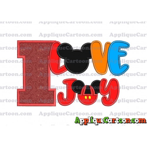 Love Joy Mickey Mouse Applique Design With Alphabet I