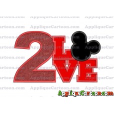 Love Mickey Mouse Applique Embroidery Design Birthday Number 2