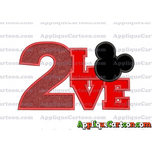 Love Mickey Mouse Applique Embroidery Design Birthday Number 2
