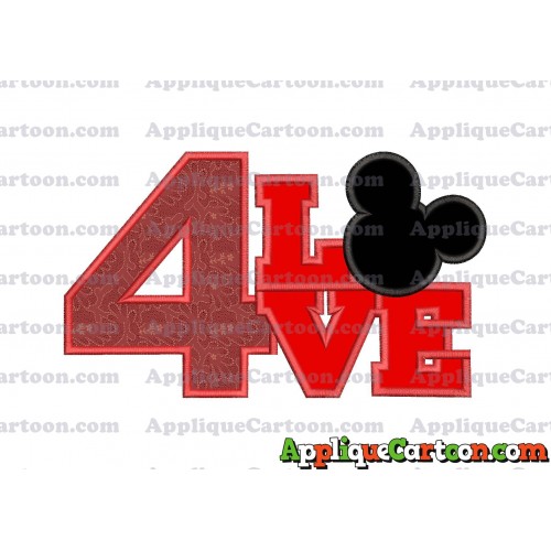 Love Mickey Mouse Applique Embroidery Design Birthday Number 4