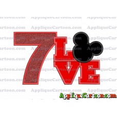 Love Mickey Mouse Applique Embroidery Design Birthday Number 7