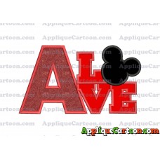Love Mickey Mouse Applique Embroidery Design With Alphabet A