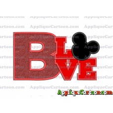 Love Mickey Mouse Applique Embroidery Design With Alphabet B